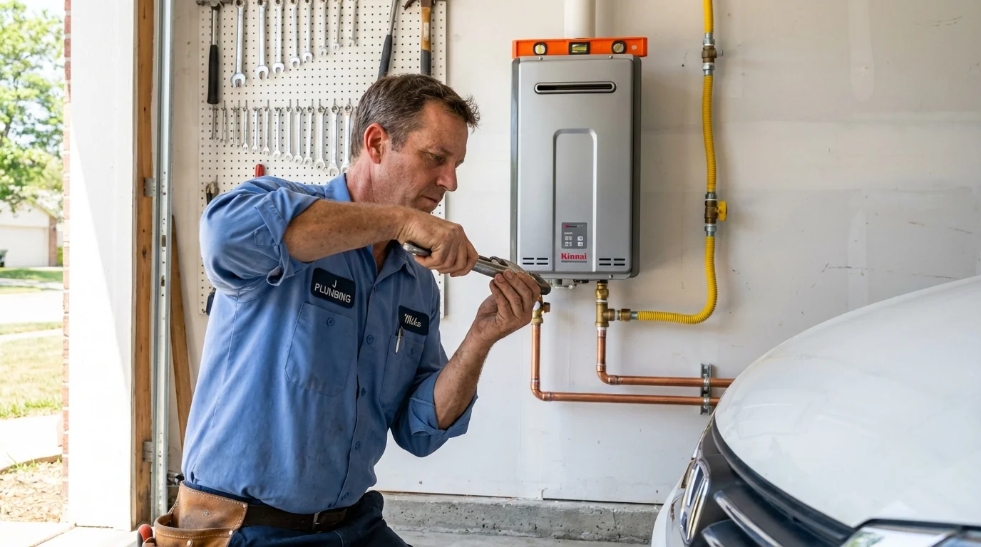 Tankless water heater installation by a Johns Plumbing LLC plumber in Owings